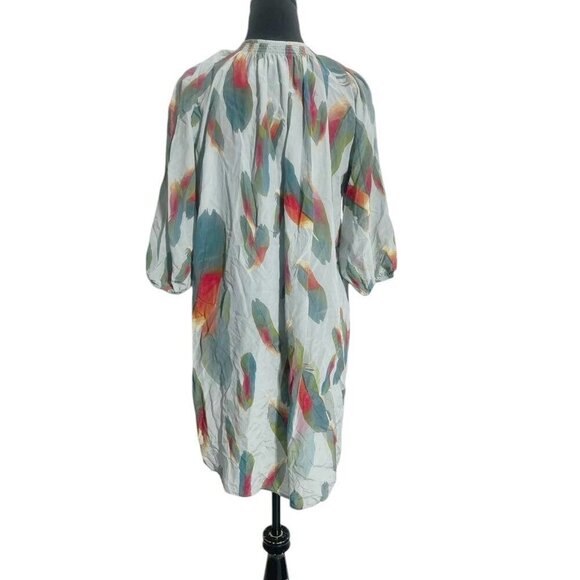 Tucker Size Medium Silk Dress Feathers 3/4 Sleeve - Picture 5 of 8